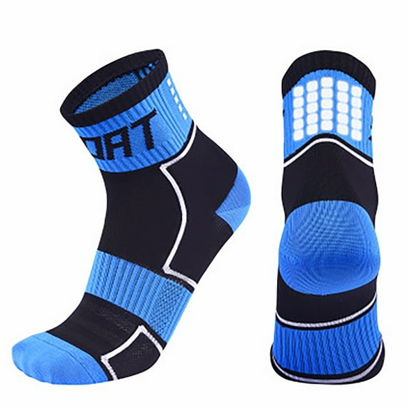 Babysbule Cotton Socks for Men Women Middle Canister Towel Nylon Ride Cycling Running Reflective