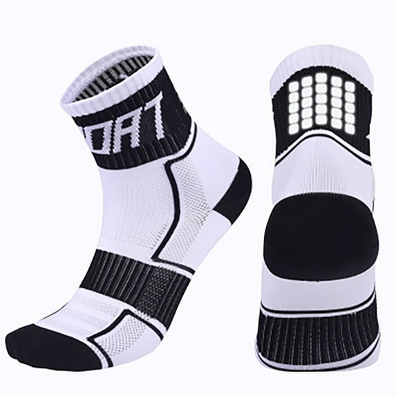Babysbule Cotton Socks for Men Women Middle Canister Towel Nylon Ride Cycling Running Reflective