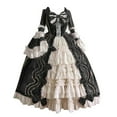 thumbnail image 1 of Babysbule Dresses for Women Fashion Women Vintage Gothic Court Gown Cake Skirt Lace Clashing Patchwork Bow Dress, 1 of 4