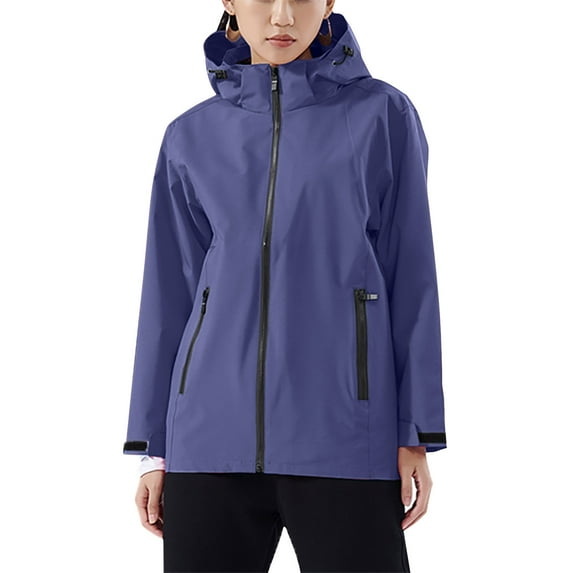 Babysbule Fall Jackets for Women Women's Sprinting Suit Men's And Women's Couple Style Jacket Coat Detachable Hatwater Proofing Windproof Outdoor Sprinting Suit Women's Tops Blouse