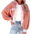 thumbnail image 1 of Babysbule Fall Jackets for Women OutfitFashion Women Casual Turndown Collar Long Sleeve Loose Hoodless Outwear T-Shirt Blouse Tops Women's Tops Blouse, 1 of 9