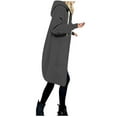 thumbnail image 1 of Babysbule Fall Jackets for Women Women's Thickened Medium Length Plush Sweater Women's Loose And Comfortable Versatile Hooded Jacket Women's Tops Blouse, 1 of 3