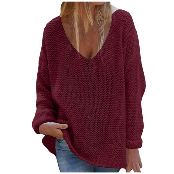 Babysbule Fall Jackets for Women OutfitWomen's Solid Color Knitwear Tops Single Breasted Loose Sweater Cardigan Coat Women's Tops Blouse