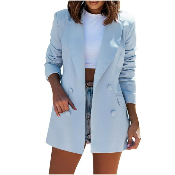 Babysbule Fall Jackets for Women OutfitWomen Business Attire Solid Color Long Sleeve Cardigan Top Jacket Coat Women's Tops Blouse