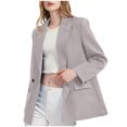 thumbnail image 1 of Babysbule Fall Jackets for Women Women's Fashion Solid Color Long Sleeve Button Suit Coat Long Sleeve Hatless Casual Coat/Jacket Women's Tops Blouse, 1 of 7