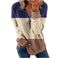 thumbnail image 1 of Babysbule Fall Tops for Women Ladies Stylish Printed Loose Long Sleeves Blouse Lapel Casual Tops Sweatshirt, 1 of 4