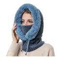 thumbnail image 1 of Babysbule Hats for Women Winter Fashion Women Casual Scarf Plush Pullover Cap Windproof Warm Face Mask Weave Hat, 1 of 3