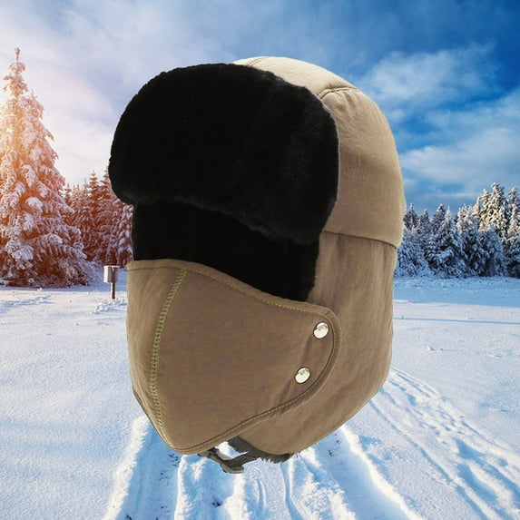 Babysbule Hats for Women Winter Men And Women Thunderheads Hat Thickened Ear Protection Face Protection Cap