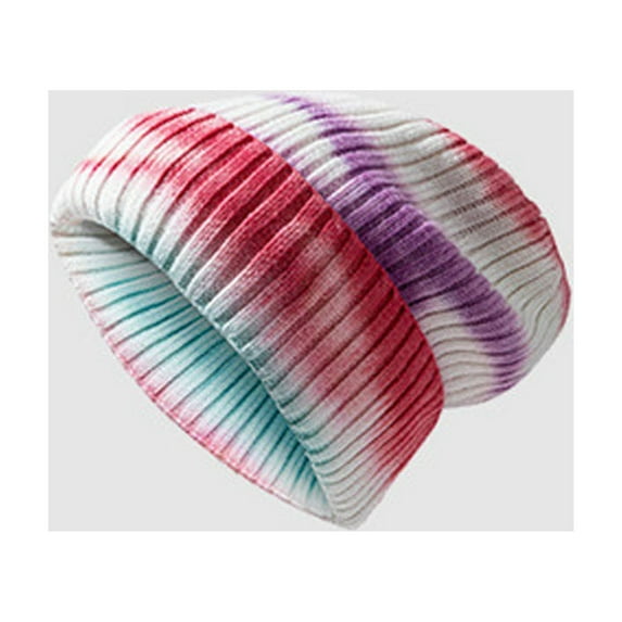 Babysbule Hats for Women Winter Unisex Fashion Tie Dyed Print Hats Knitted Wool Hat
