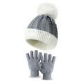 thumbnail image 1 of Babysbule Hats for Women Winter Winter Casual Kids Children Knitted Hat And Knitted Gloves Thermal Sets, 1 of 2