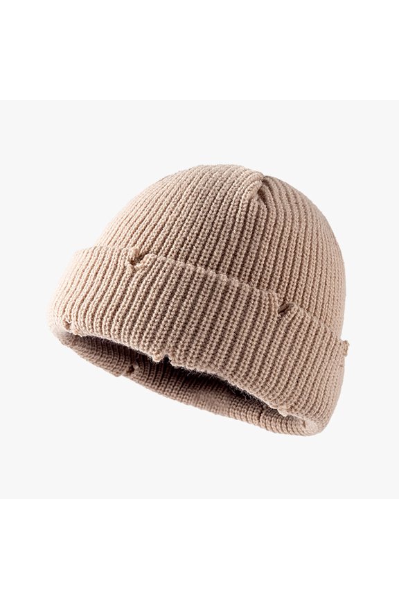 Hats for Women Winter Winter Hats For Men And Women Woolen Earmuffs Warm Woolen HatDome Flanging Knitted Hat