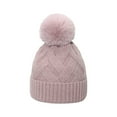 thumbnail image 1 of Babysbule Hats for Women Winter Winter Knitted Hats Fashion Twists Striped Curled Edgeless Cold Hat Outdoor Warmth Thick Hairball Woolen Hats, 1 of 2