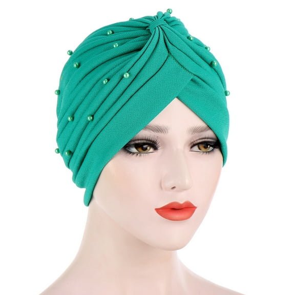 Babysbule Hats for Women Winter Women Beading India Hat Muslim Ruffle Chemo Hat Beanie Wrap Cap