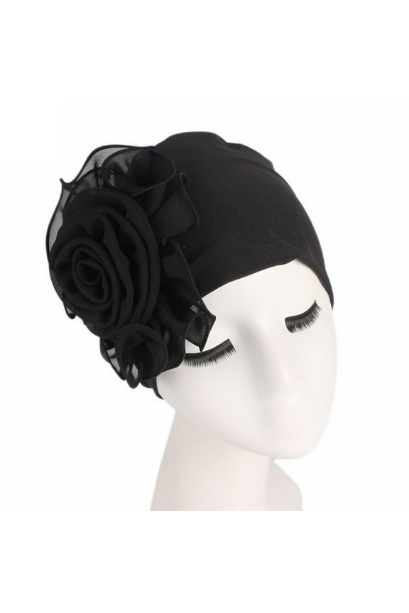 Hats for Women Winter Women Ladies Retro Big Flowers Hat Turban Hat Cap Pile Cap