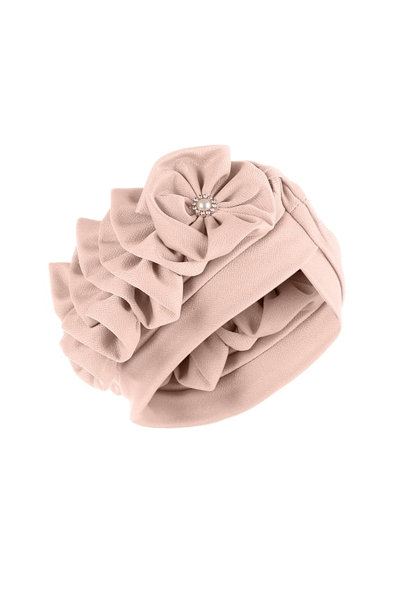 Hats for Women Winter Women Solid Floral India Muslim Ruffle Chemo Hat Headwear Wraps Turbans Beanie Cap Headwraps