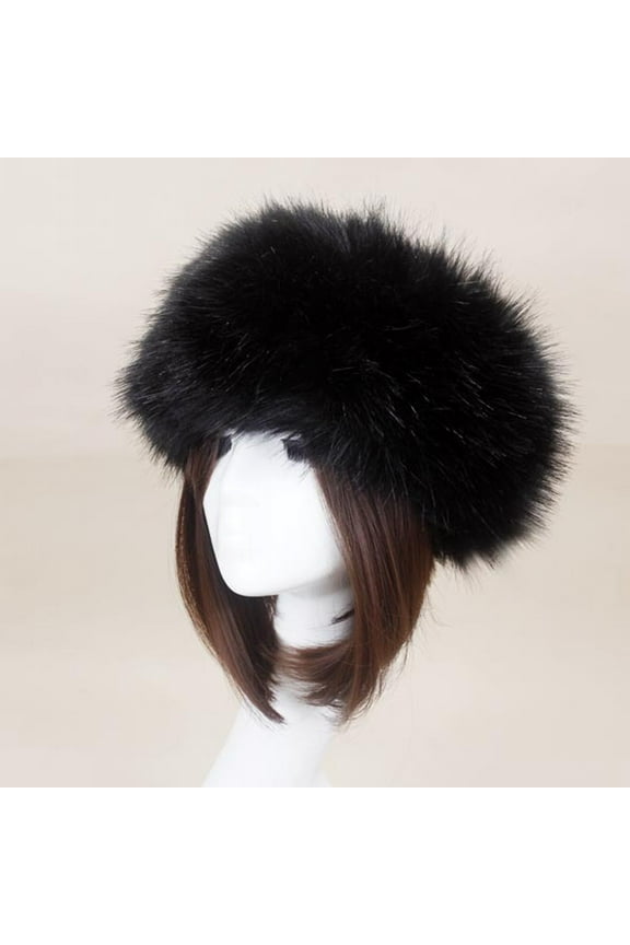 Hats for Women Winter Women's Hat, Hollow Top, Imitation Fur, Thickened Hat, Warm Hat Ring, Hood Cover, Plush Brimless Hat