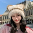 thumbnail image 1 of Babysbule Hats for Women Winter Women's Winter Cute Plush Warm Ear Protection Hat, 1 of 5