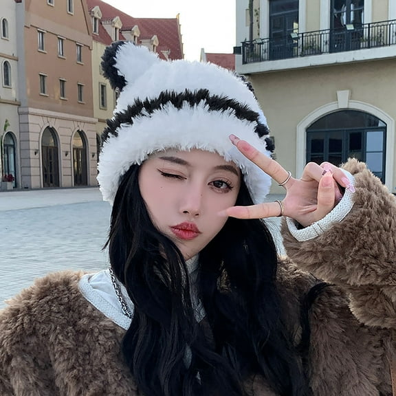 Babysbule Hats for Women Winter Women's Winter Cute Plush Warm Ear Protection Hat