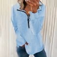 thumbnail image 1 of Babysbule Hoodless Sweatshirts for Women Fall And Winter Fashion Casual Zip Collar Long Sleeve Tops Sweatshirts, 1 of 6