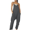 thumbnail image 1 of Babysbule V Neck Sleeveless Jumpsuits for Women Summer Spaghetti Straps Harem Long Pants Overalls With Pockets, 1 of 7