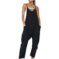 thumbnail image 1 of Babysbule V Neck Sleeveless Jumpsuits for Women Summer Spaghetti Straps Harem Long Pants Overalls With Pockets, 1 of 7