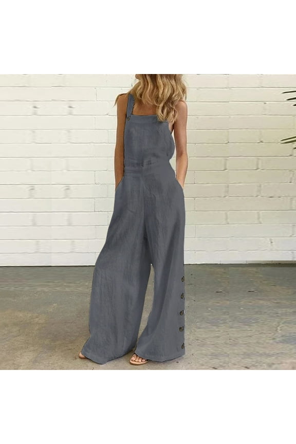 Jumpsuit for Women Women's Casual Loose Baggy Pocket Jumpsuit Fashion Playsuit Trousers Overalls Sling Jumpsuit