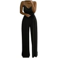 thumbnail image 1 of Babysbule Jumpsuit for Women Women's Casual Solid Color Long Playsuit Loose Lady Pearl Suspender Jumpsuit, 1 of 4
