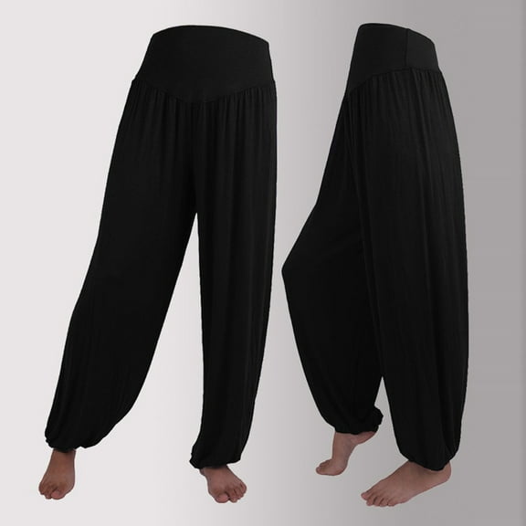 Babysbule Long Pants for Women Fashion Women's Elastic Loose Relaxed Cotton Soft Yoga Sports Dance Pants