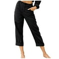 thumbnail image 1 of Babysbule Long Pants for Women Ladies Fashion Solid Color Pokets Botton Casual Elastic Drawstring Trousers Pants, 1 of 6