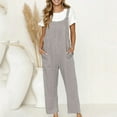 thumbnail image 1 of Babysbule Long Pants for Women Women's Casual Loose Baggy Pocket Jumpsuit Fashion Playsuit Trousers Overalls Cotton And Linen Jumpsuit, 1 of 8