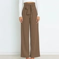 thumbnail image 1 of Babysbule Long Pants for Women Women's Solid Color High-waist Loose Women's Wide Leg Pants, 1 of 8