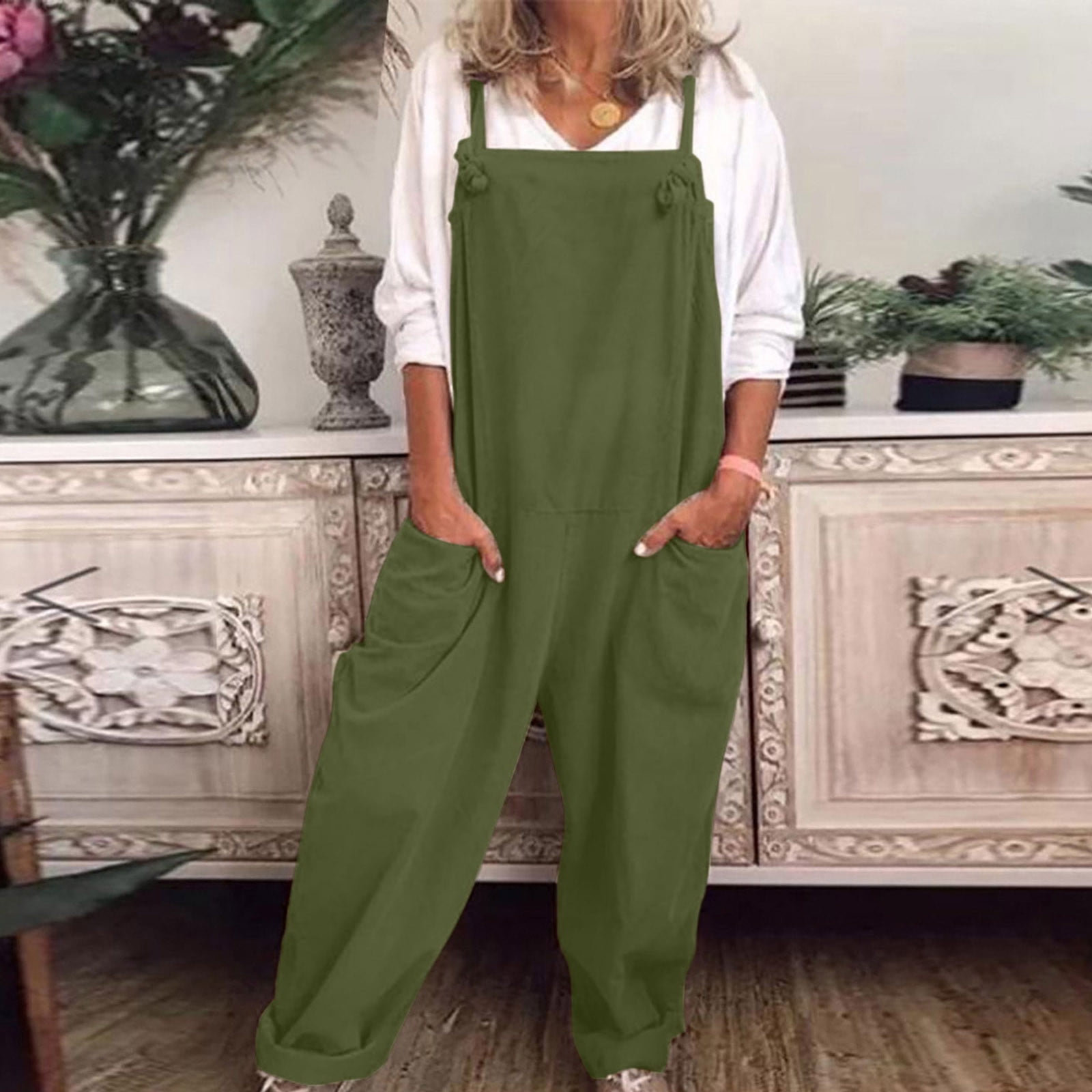 Linen Dungarees Womens
