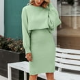 thumbnail image 1 of Babysbule Lounge Sets for Women Women's Stylish Solid Pullover Knitted Sweater Dress Suit Tracksuit Homewear, 1 of 9
