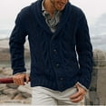 thumbnail image 1 of Babysbule Men's Sweaters Fashion Men Solid Casual Cardigan Long Sleeve Single-breasted Turndown Sweater, 1 of 3