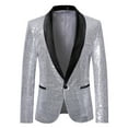 thumbnail image 1 of Babysbule Mens Jackets Men's Autumn And Winter Fashion Personality Sequins Casual Suit Jacket, 1 of 3