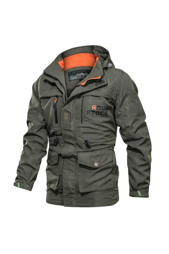 Mens Jackets Men's Jacket Mid-length Casual Outdoor Hooded Plus Size Jacket Spring And Autumn Clothes