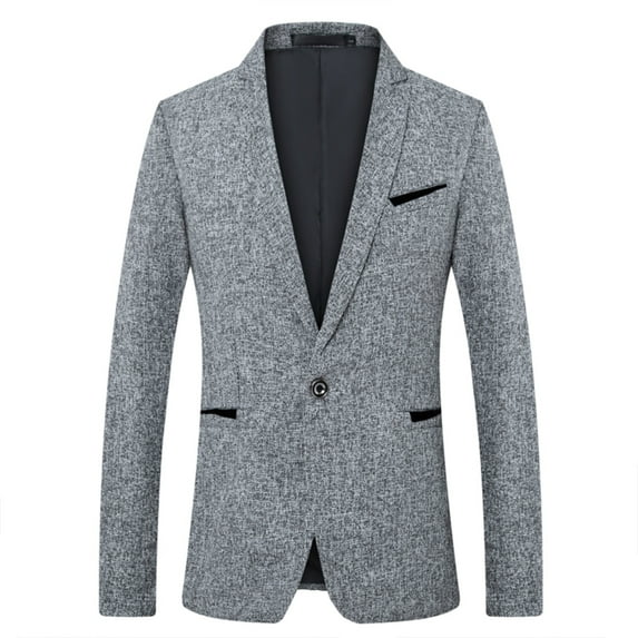 Babysbule Mens Jackets Fine Check Woolen Men's Slim And Handsome Suit Top