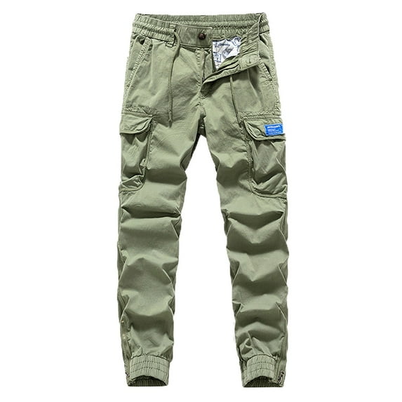 Babysbule Mens Pants Men's Casual Autumn Denim Cotton Elastic Draw String Work Trousers Jeans Pants