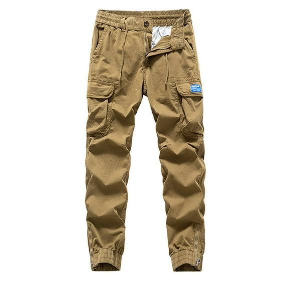 Babysbule Mens Pants Men's Casual Autumn Denim Cotton Elastic Draw String Work Trousers Jeans Pants