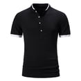 thumbnail image 1 of Babysbule Mens Shirts Clearance Men Casual Solid Button Short Sleeve Stand Collar Pullover T-Shirt Tops, 1 of 9