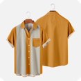thumbnail image 1 of Babysbule Mens Shirts Men Casual Solid Buttons Beach With Pocket Turndown Short Sleeve Shirt Blouse, 1 of 4
