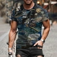 thumbnail image 1 of Babysbule Mens Shirts Men's Summer Casual Printed Short Sleeve Round Neck Top T-shirt Blouse, 1 of 3