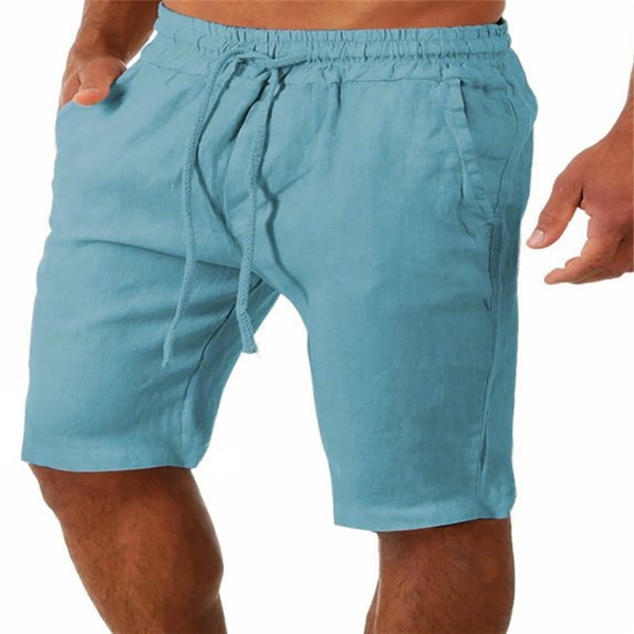 Babysbule Mens Shorts Clearance Men's Summer Fashion Drawstring Elastic Solid Color Loose Casual Five Pants