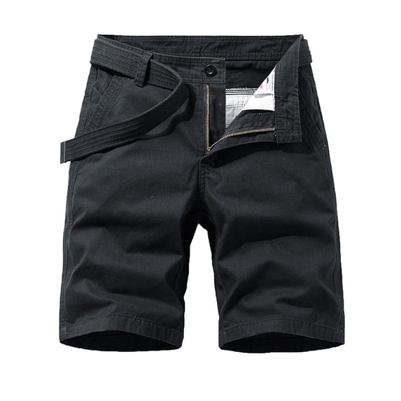 Babysbule Mens Shorts Fashion Men's Pocket Zipper Resilience Leisure Time Tooling Short Pants