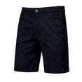 thumbnail image 1 of Babysbule Mens Shorts Men Casual Solid Zip-fly Straight-leg Knee Length Button Mid Waist Cargo Pants, 1 of 3