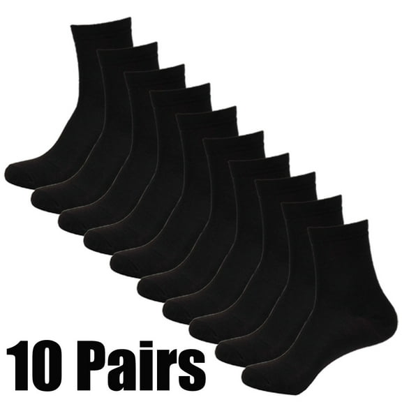 Babysbule Mens Socks Men's Socks Business Casual Pure Color Simple Fashion Socks 10 Pairs