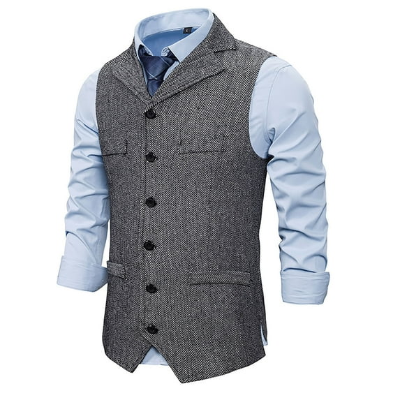 Babysbule Mens Winter Coats Men's Four Seasons Fashion Casual Suit Vest