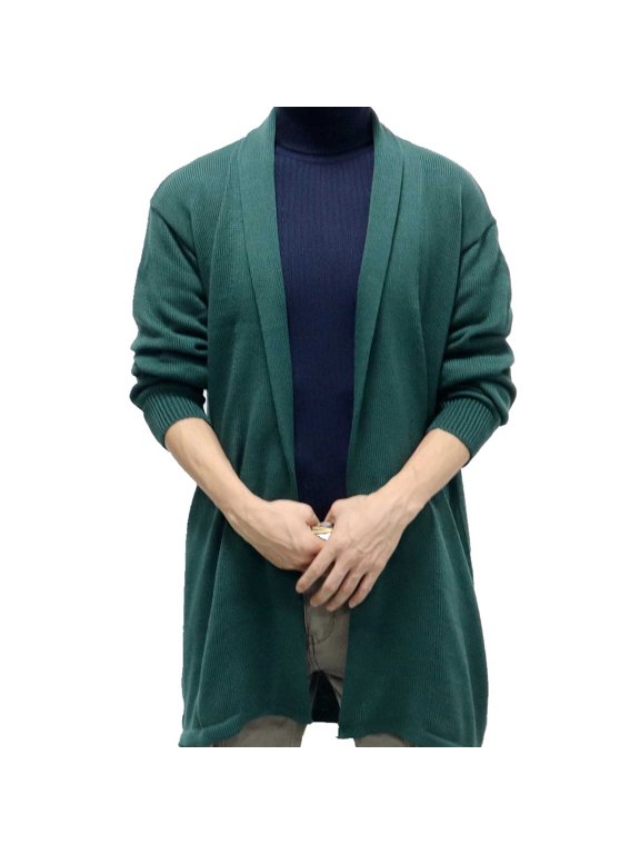 Mens Winter Coats Men's Winter Fashion Solid Color Sweater Cardigan Jacket Long Cut Casual Sweater Sweater Coat