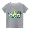 thumbnail image 1 of Babysbule Toddler Kids Boys Girls St. Patrick's Day Fashion Cute Solid Color Round Neck Short Sleeve Top, 1 of 3