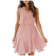 thumbnail image 1 of Babysbule Dresses for Women Fashion Women's Summer Casual V-Neck High Waist Sleeveless Short Dresses, 1 of 9